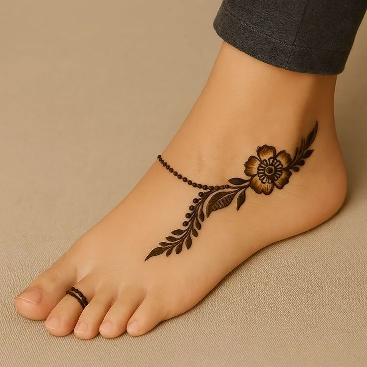 Minimalist Foot Mehndi Designs