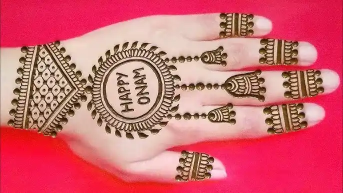Minimalist henna for Onam
