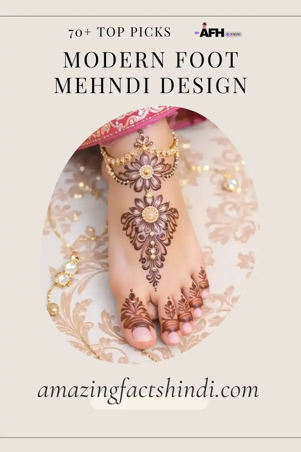 Modern Simple Foot Mehndi Design