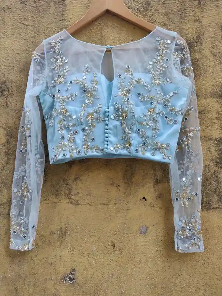 Net blouse back knot designs