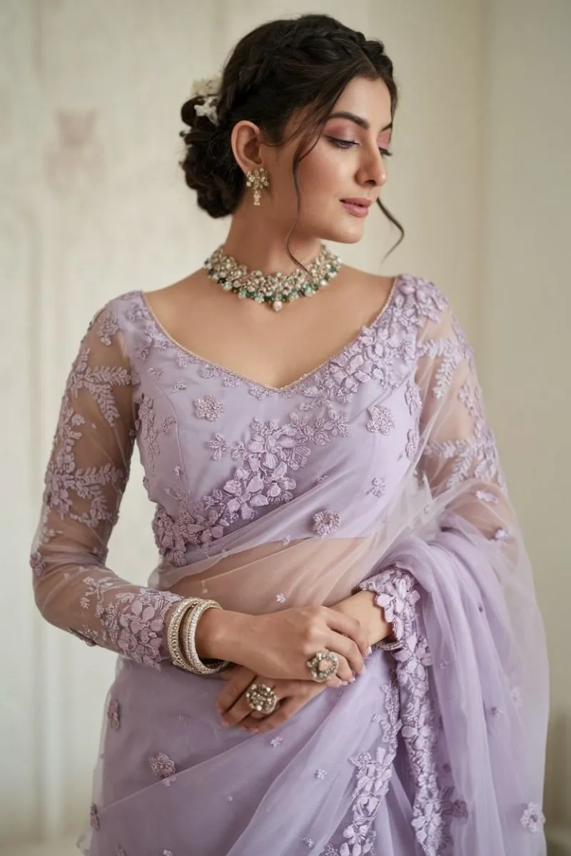 Net blouse designs for kanjivaram sarees