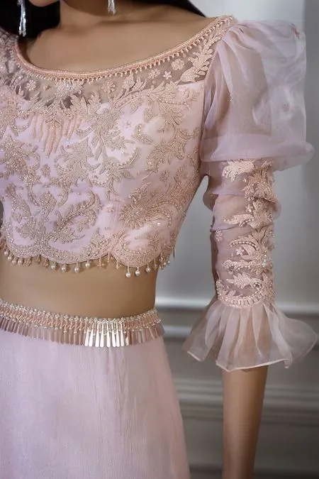 Netted Saree Blouse Designs