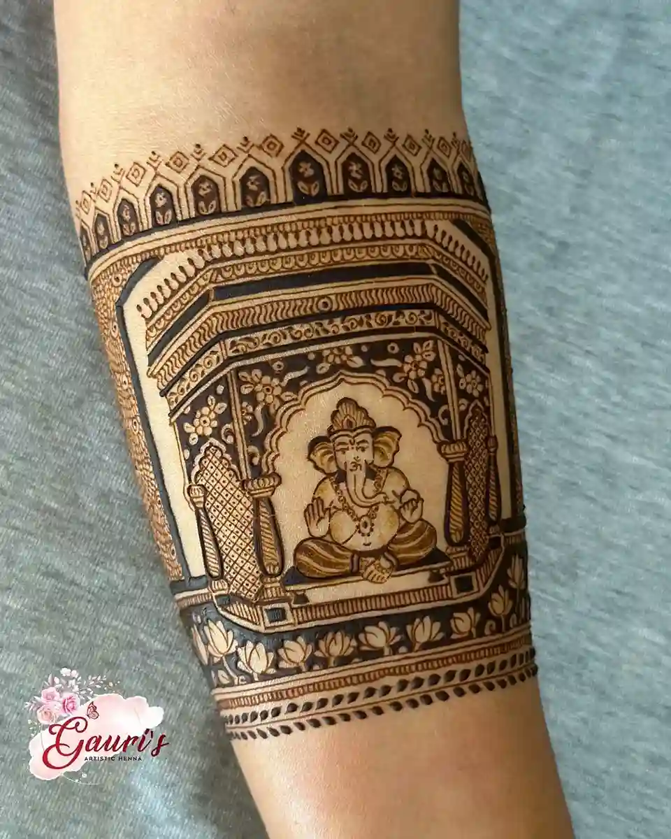 Outline Ganesha Mehndi Design
