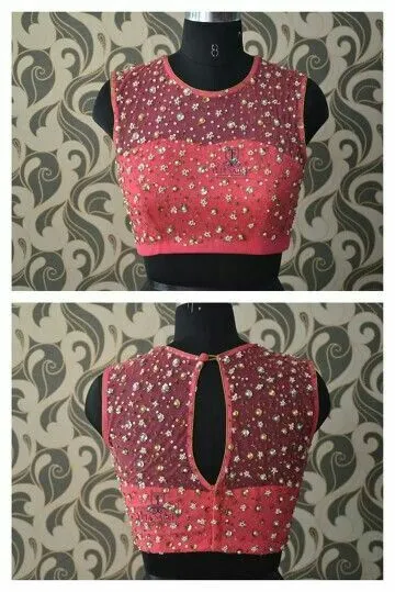 Party wear net blouse with stones