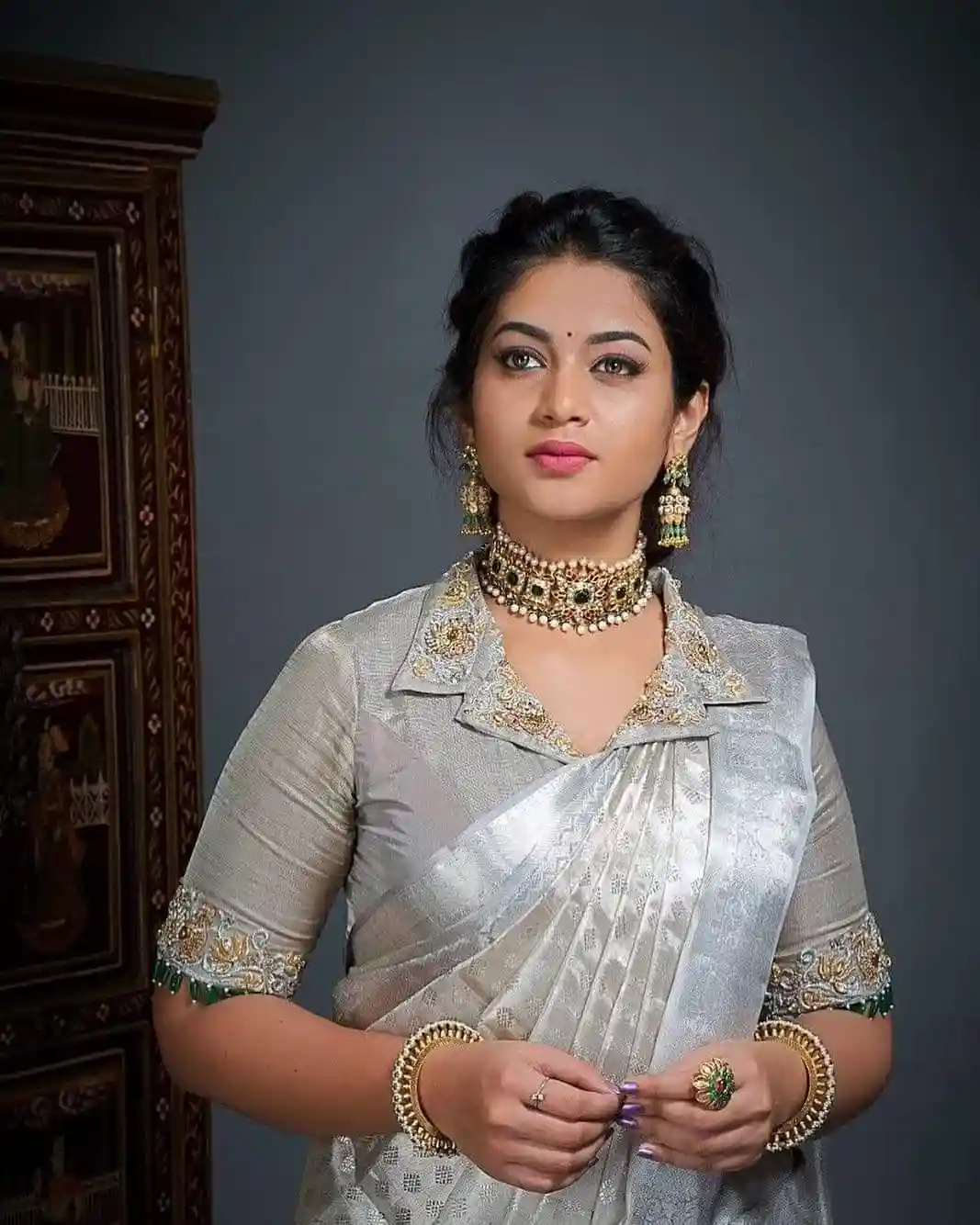 Pattu Half Saree Blouse Designs