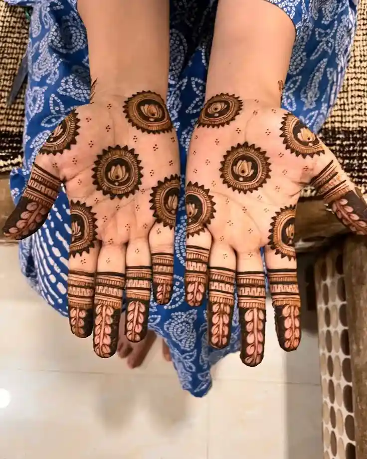 Quick drying full hand henna