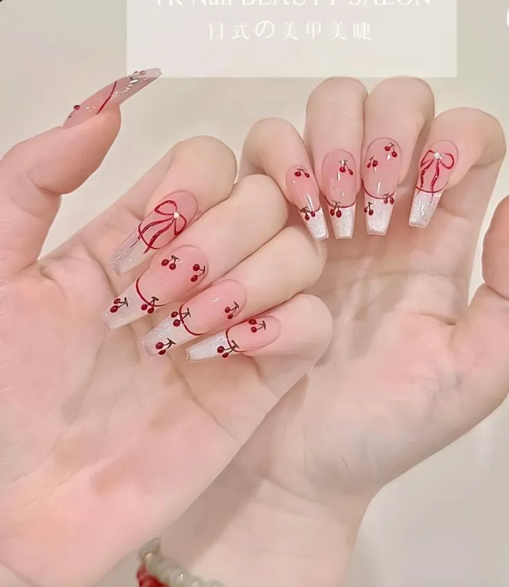 Red Flowers Nail