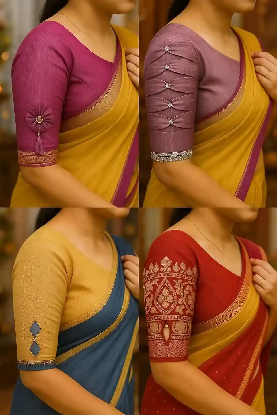 Silk Patch Work Blouse