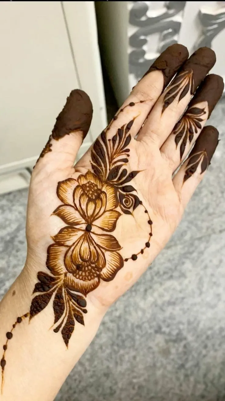 Simple Modern Rose Mehndi Designs