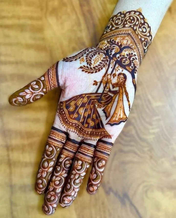 Symmetrical palm mehndi designs