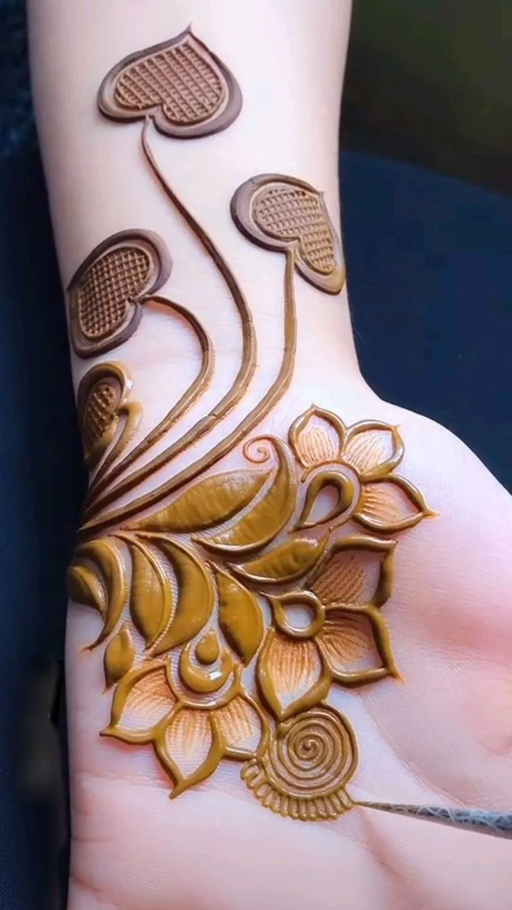 The Classic Modern Rose Mehndi Design