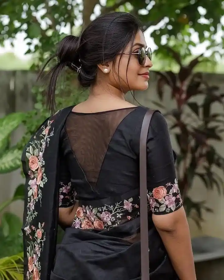 Traditional Black Blouse Design