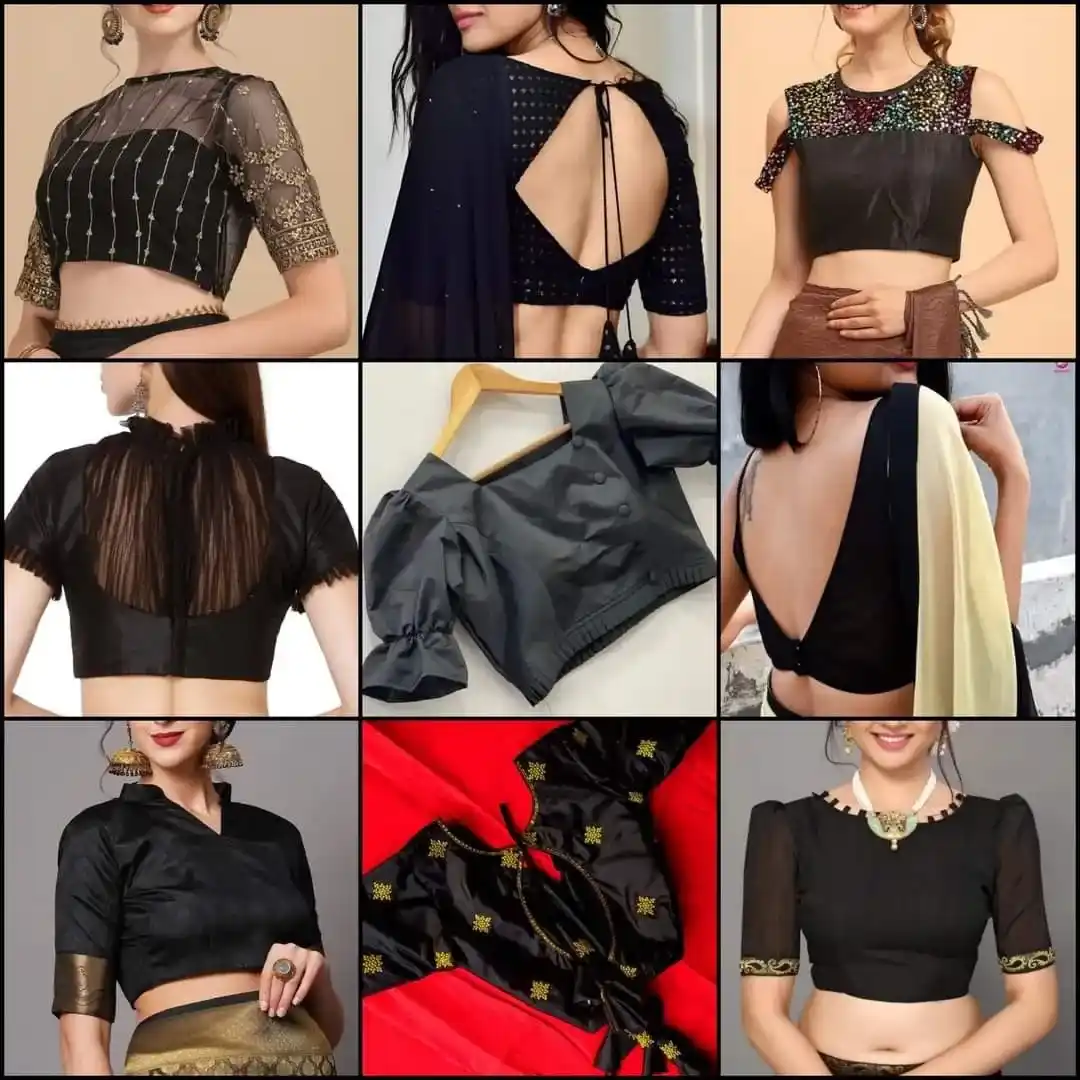 Trendy Black Blouse Design