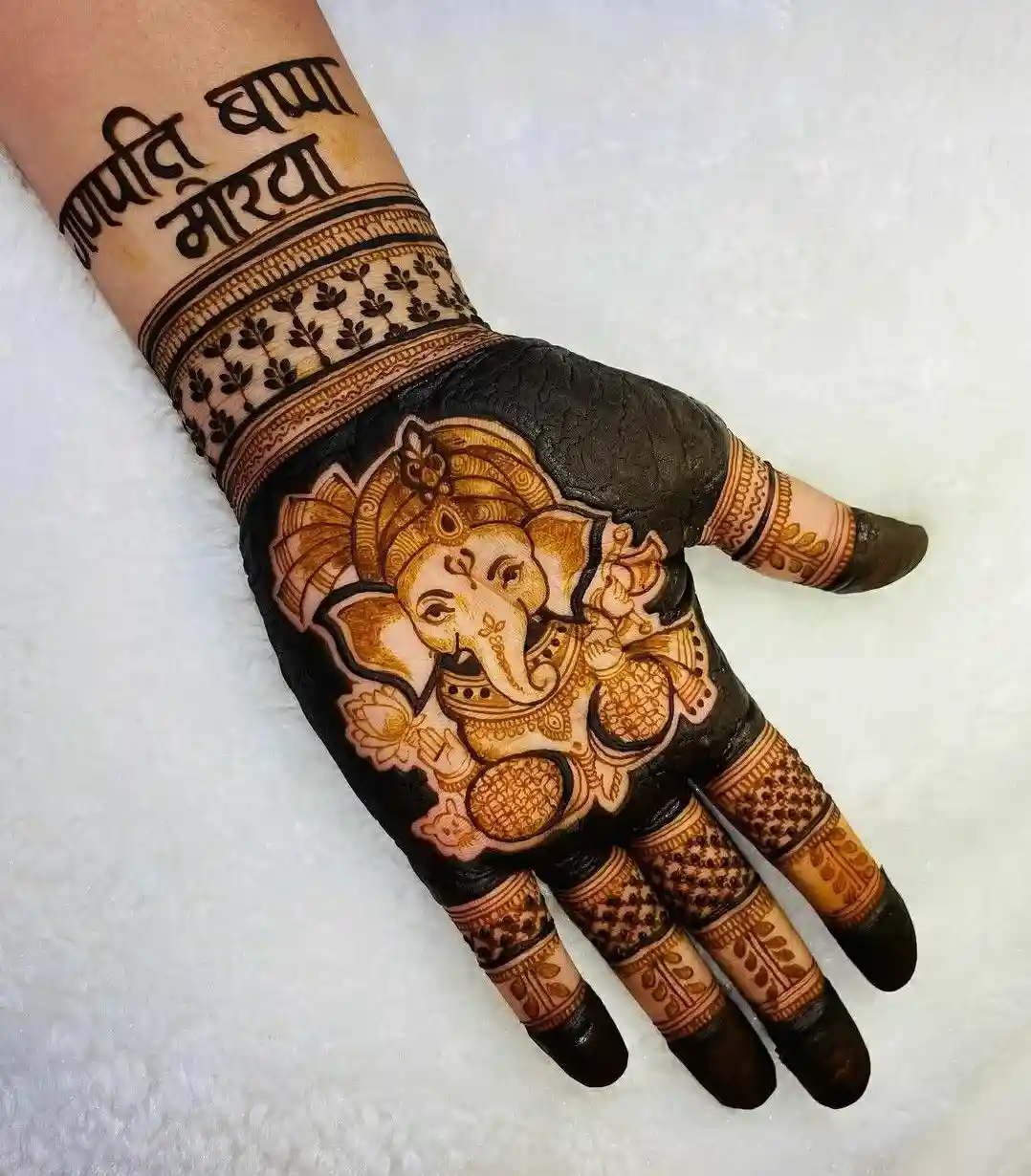 Wedding Ganesha Mehndi Design