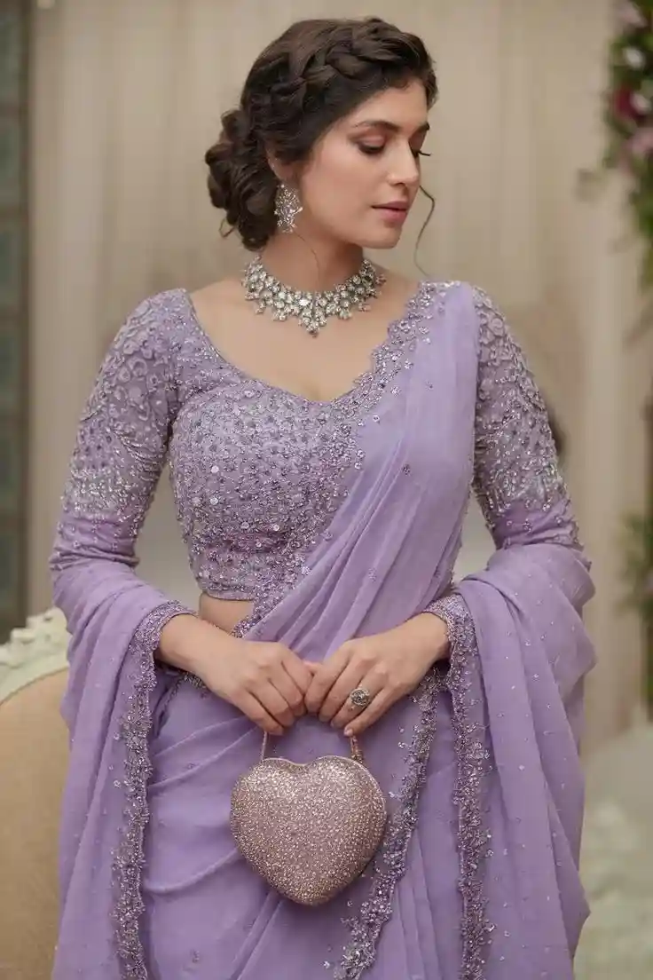 Wedding net saree blouse designs