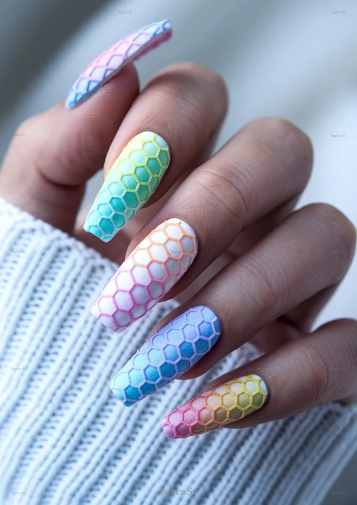 colourful nail extensions