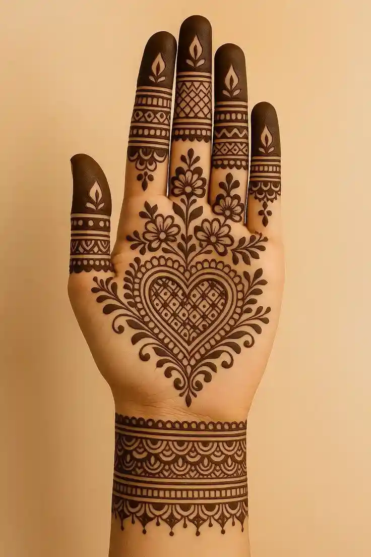 easy full palm mehndi designs