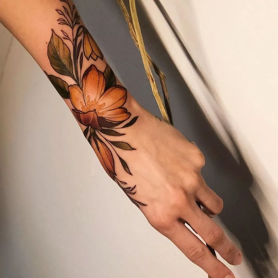 mehndi rose design back hand