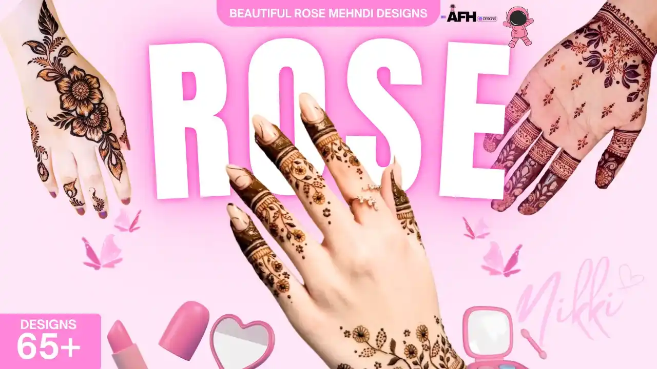 modern rose mehndi design