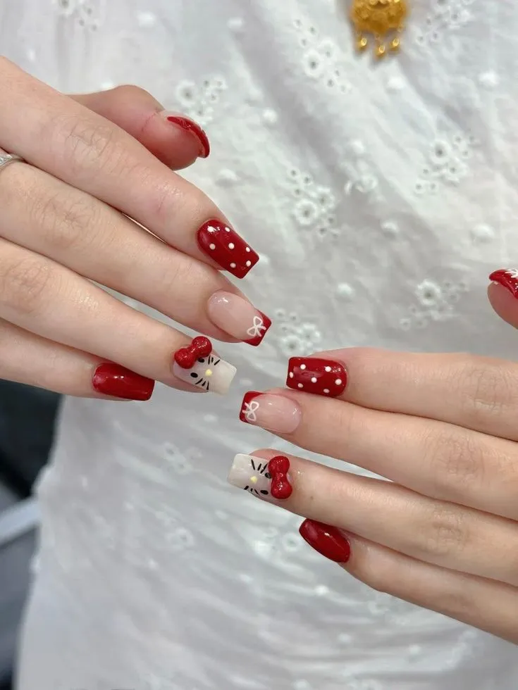 red nail extensions