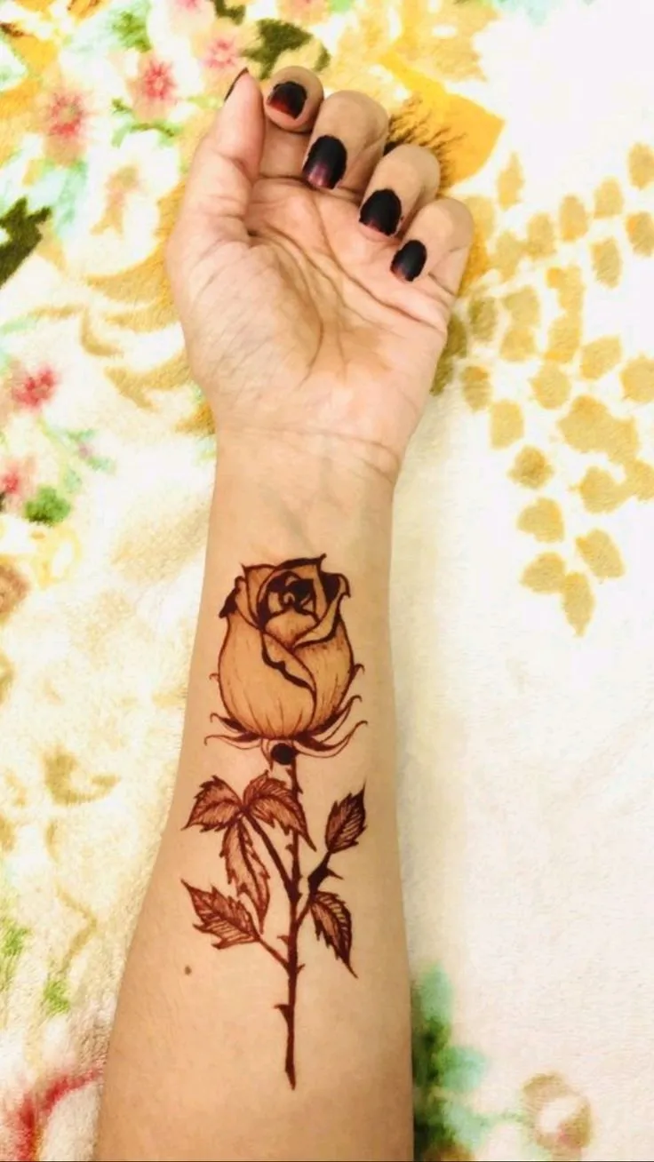 rose flower mehndi design