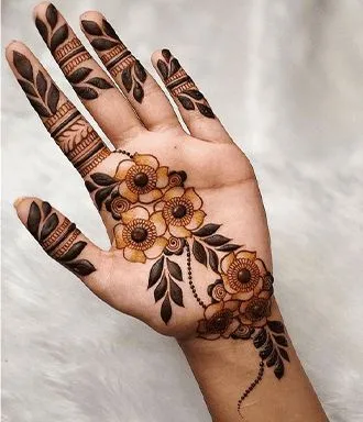 stylish modern rose mehndi design