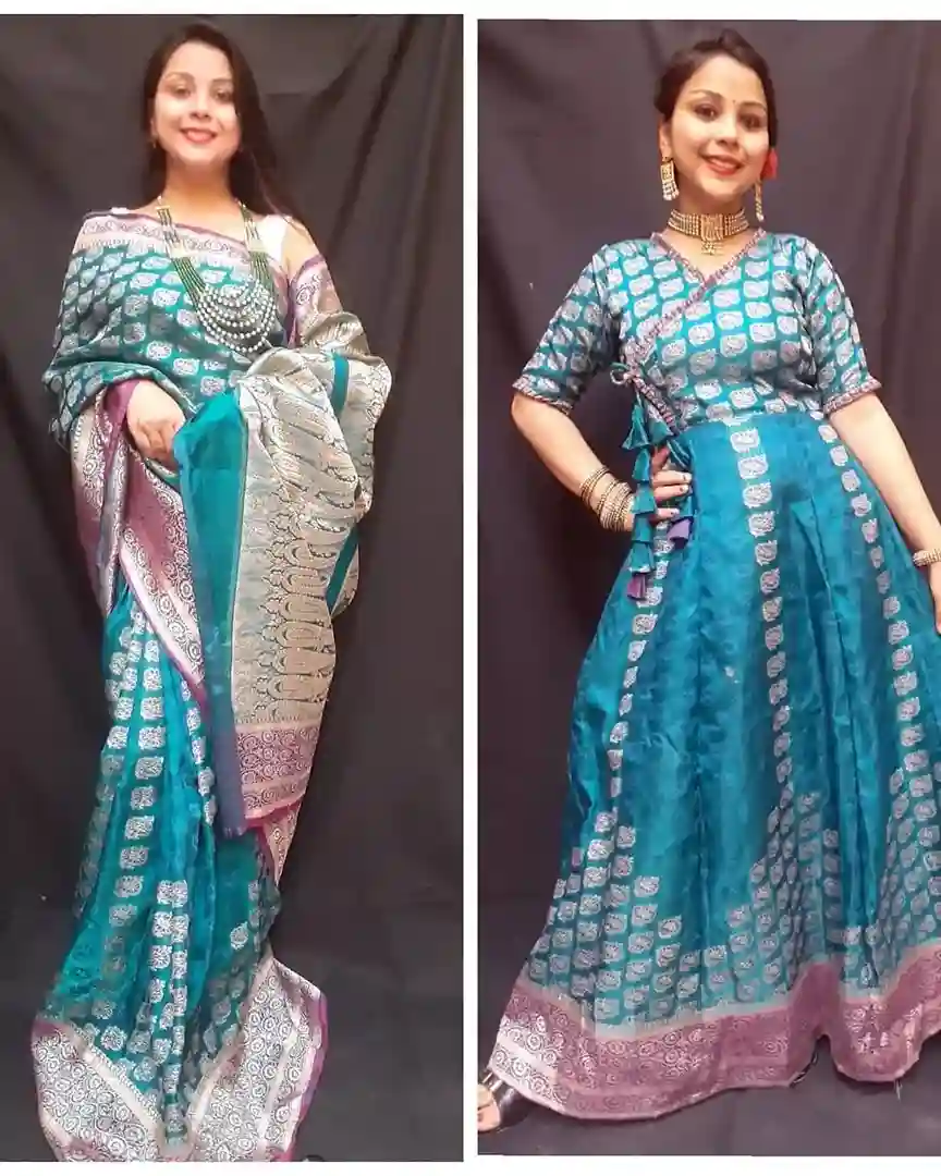 Anarkali Dress From Saree