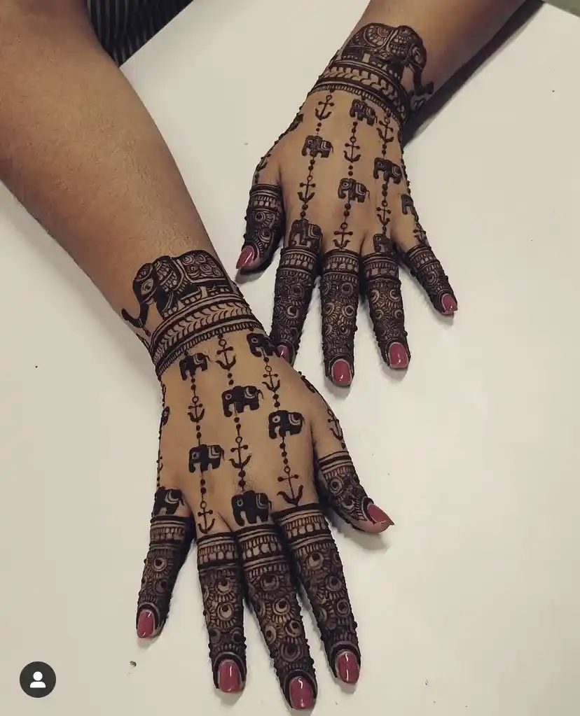 Arabic Mehndi Design With Elephant