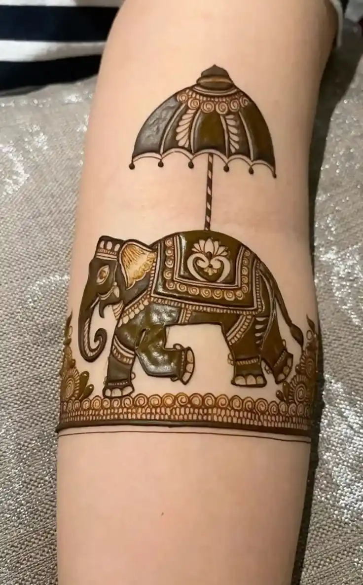 Arm Elephant Mehndi Design