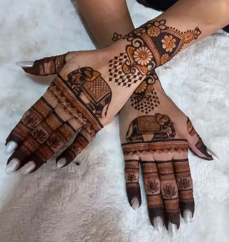 Baby Elephant Mehndi Design