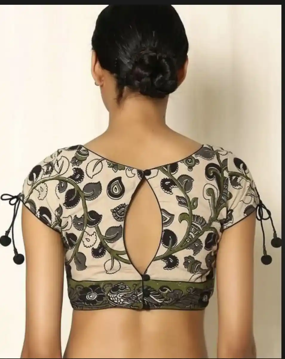 Back Boat Neck Blouse Designs