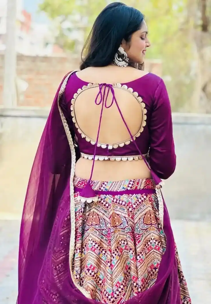 Back Design Blouse For Lehenga