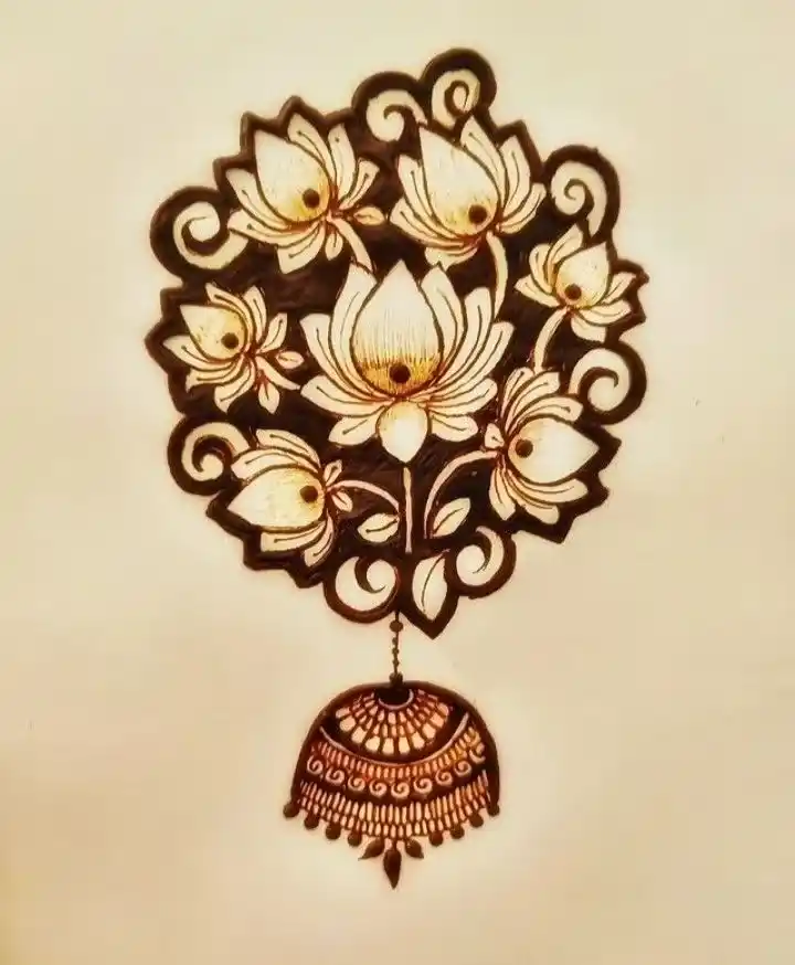 Back Hand Mehndi Design for Navratri
