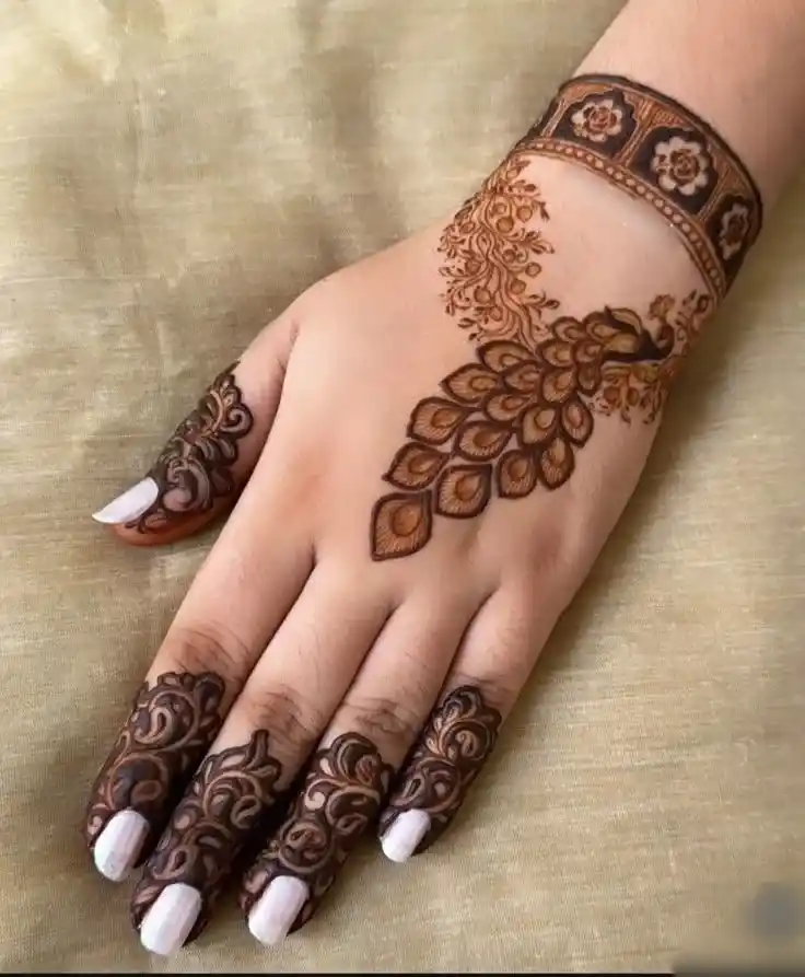 Back Side Elephant Mehndi Designs