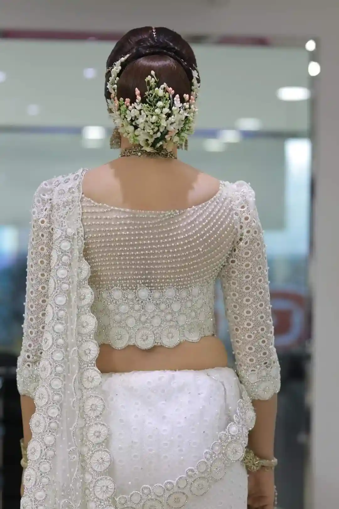 Back Side Netted Blouse Designs