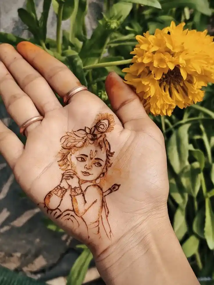Bal Krishna Mehndi Design