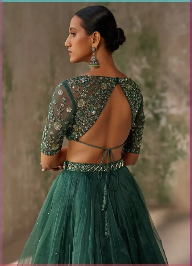 Banarasi Lehenga Blouse Back Design