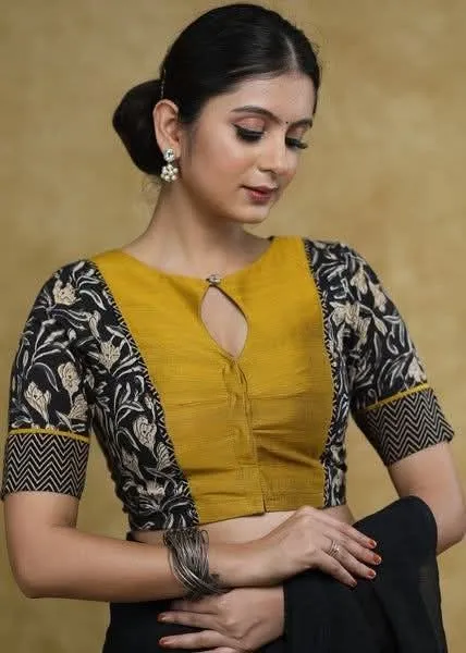 Boat Neck Velvet Blouse Designs