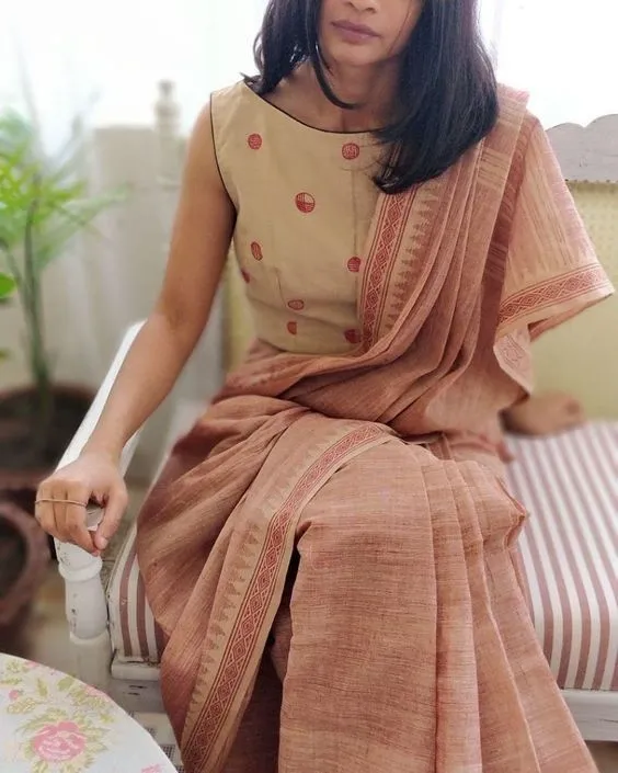 Celebrity Style Boat Neck Blouse Designs