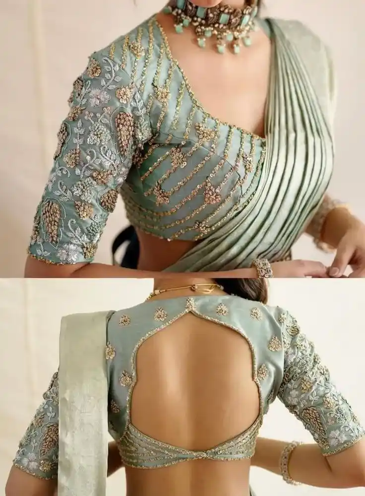Crop Top Lehenga Blouse Back Design