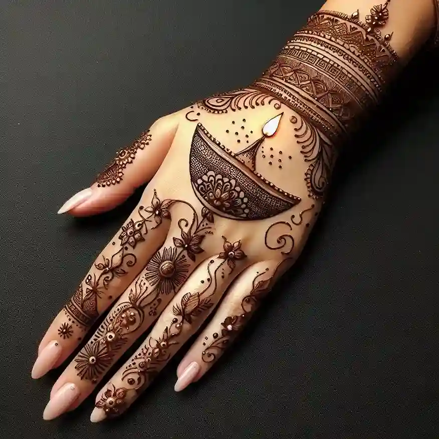 Diwali Mehndi Design Simple