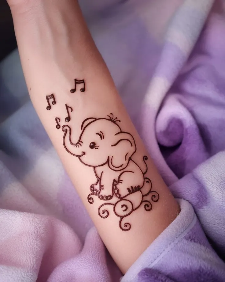 Elephant Design In Mehndi