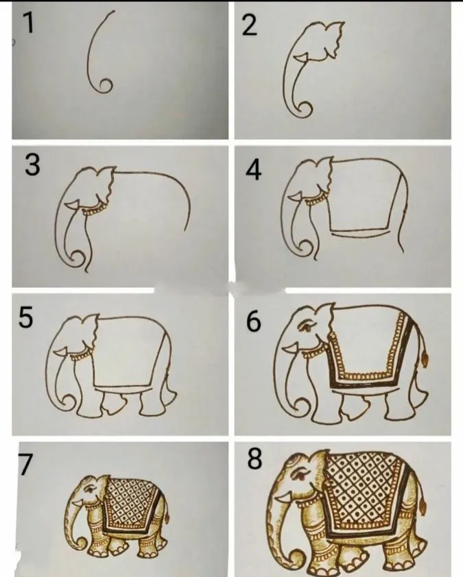 Elephant Mehndi Design Photos