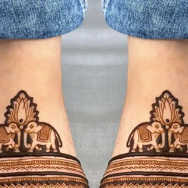Elephant Mehndi Design Step By Step