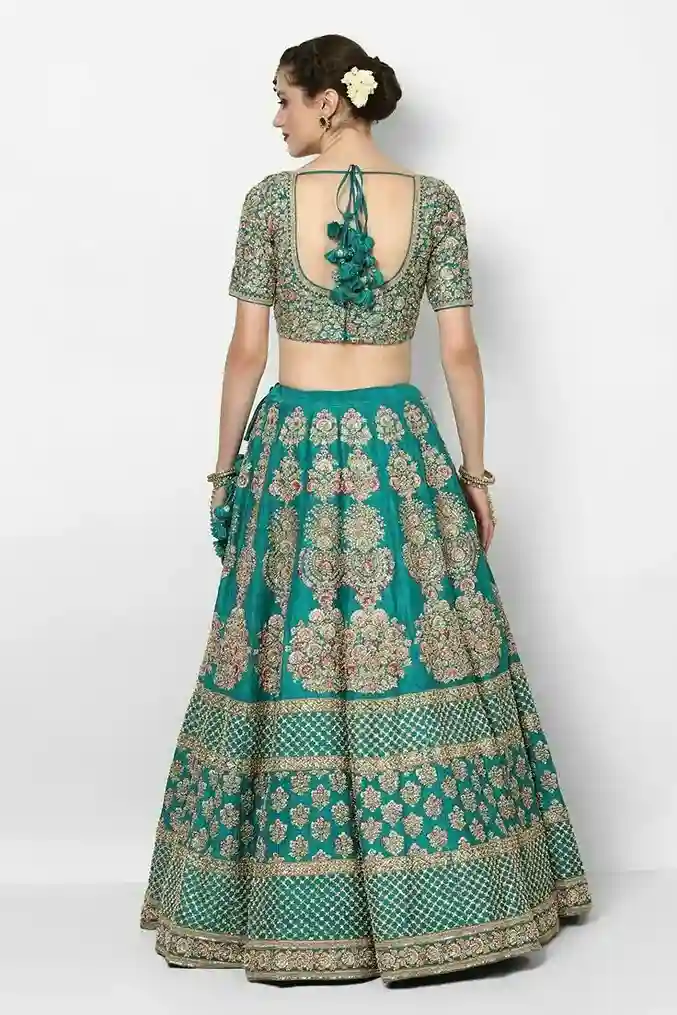 Embroidery Lehenga Blouse Back Designs