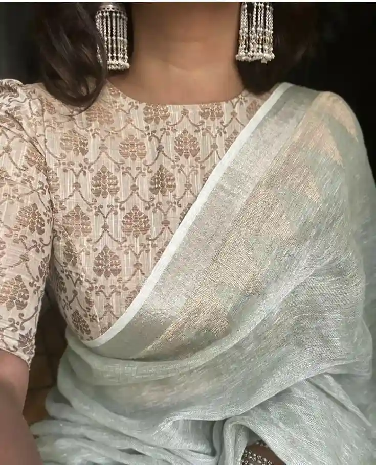 Fancy Boat Neck Blouse Designs For Saree