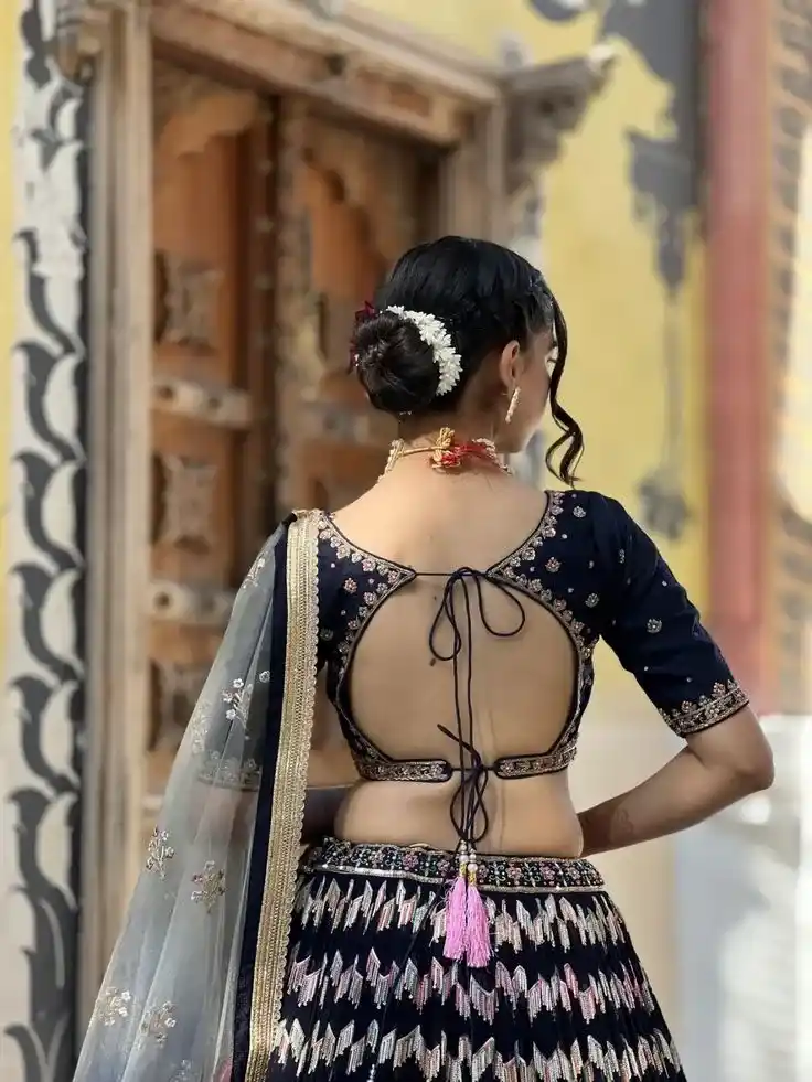 Fancy Lehenga Blouse Back Design