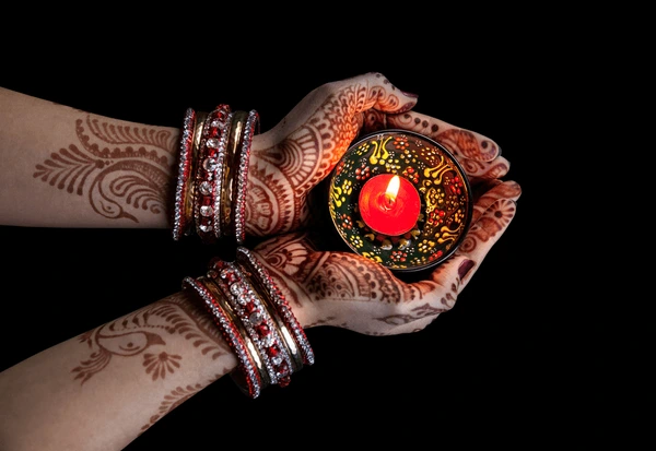 Floral Diwali Mehndi Design