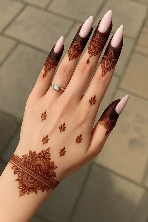 Floral Finger Mehndi Designs Simple And Easy