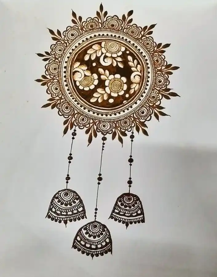 Front Hand Mehndi Design for Navratri